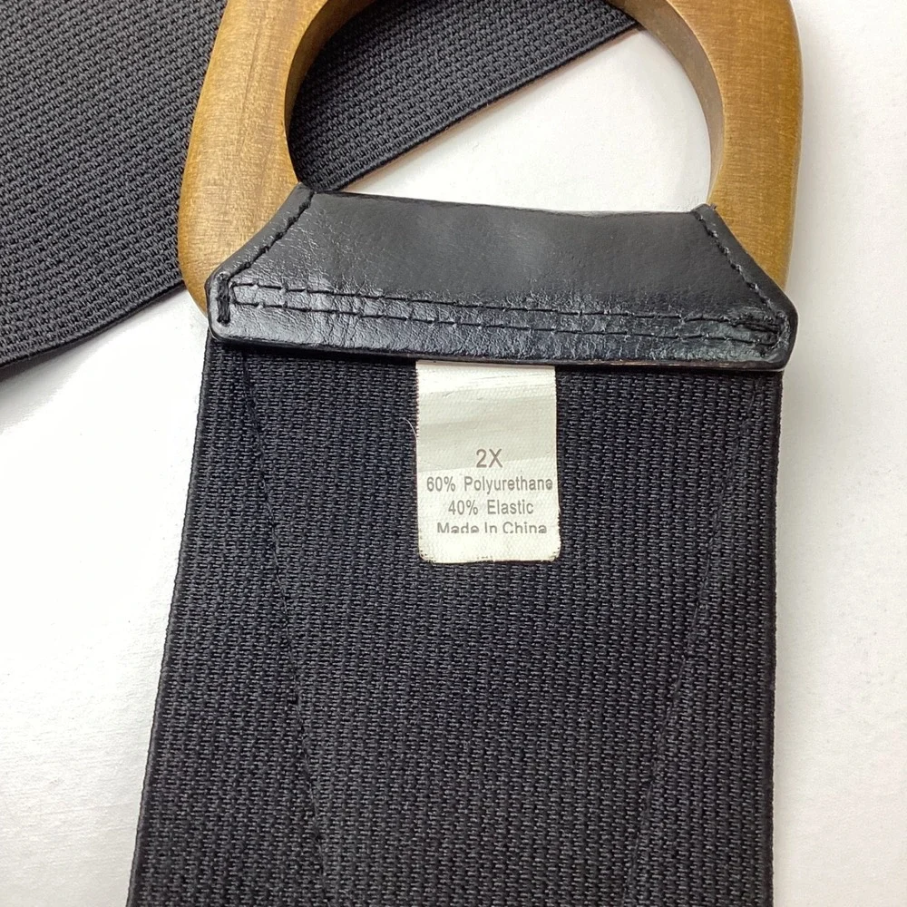 Unique, Renfair, interchangeable stretch belt 2x-3x black, faux leather EUC